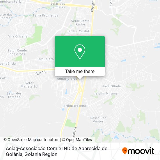 Aciag-Associação Com e IND de Aparecida de Goiânia map