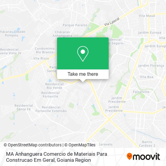 Mapa MA Anhanguera Comercio de Materiais Para Construcao Em Geral