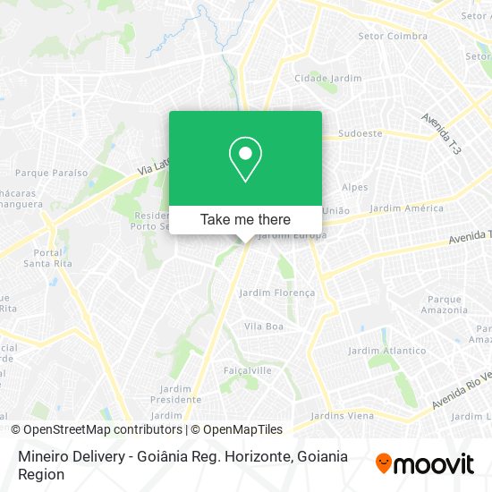 Mapa Mineiro Delivery - Goiânia Reg. Horizonte