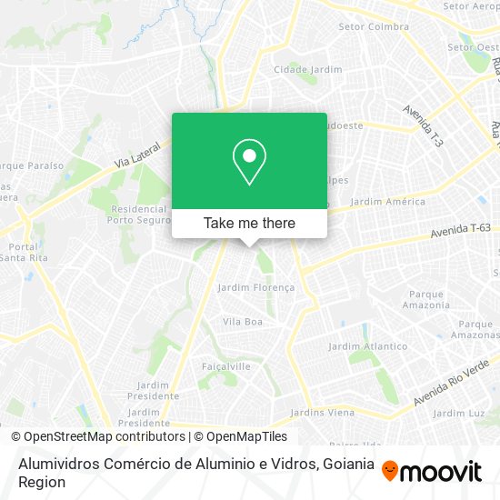 Mapa Alumividros Comércio de Aluminio e Vidros