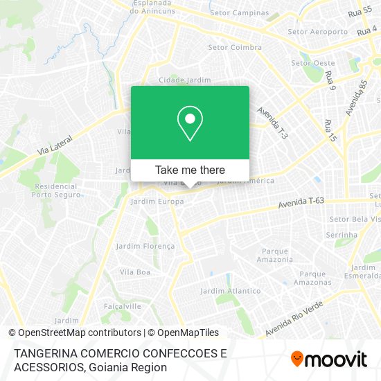 TANGERINA COMERCIO CONFECCOES E ACESSORIOS map