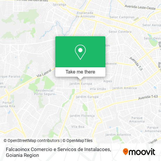 Mapa Falcaoinox Comercio e Servicos de Instalacoes