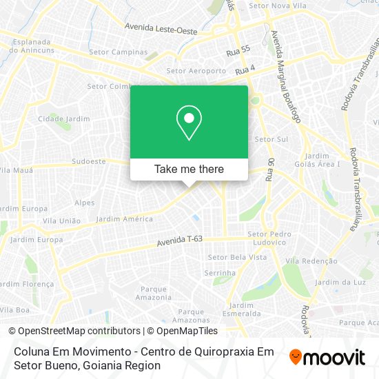 Coluna Em Movimento - Centro de Quiropraxia Em Setor Bueno map