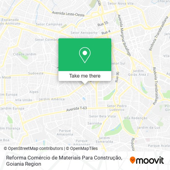 Mapa Reforma Comércio de Materiais Para Construção