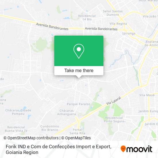 Mapa Forik IND e Com de Confecções Import e Export