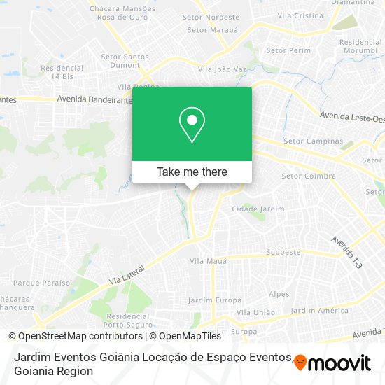 Mapa Jardim Eventos Goiânia Locação de Espaço Eventos