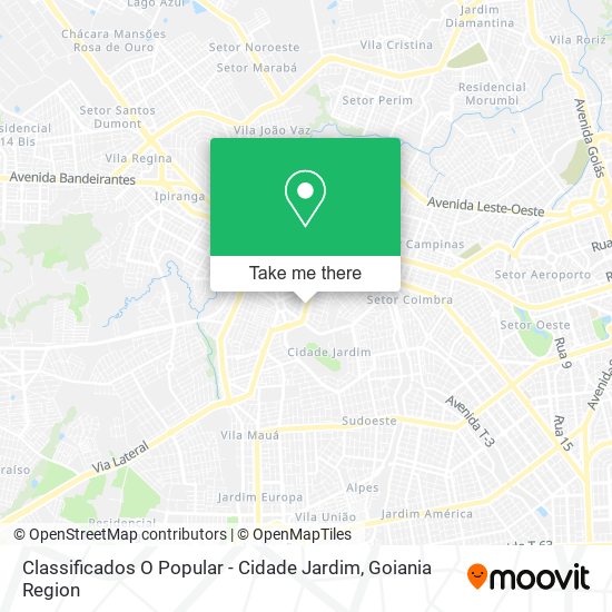 Classificados O Popular - Cidade Jardim map