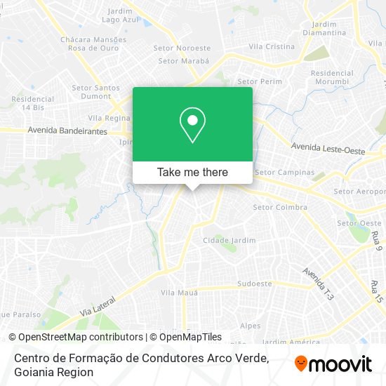 Mapa Centro de Formação de Condutores Arco Verde