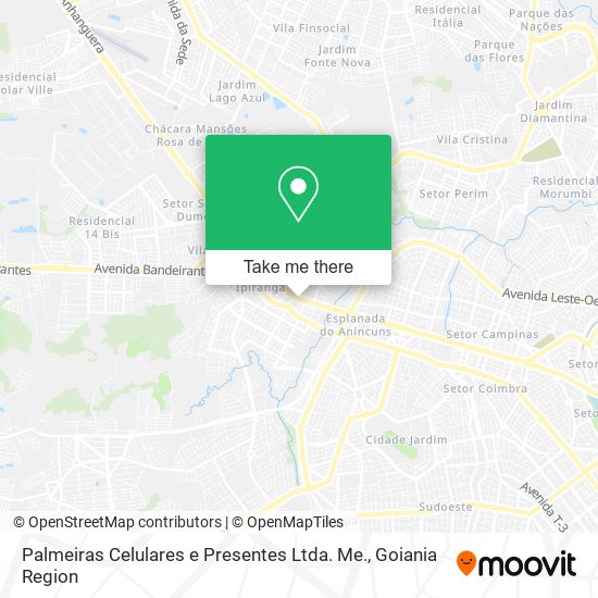 Palmeiras Celulares e Presentes Ltda. Me. map