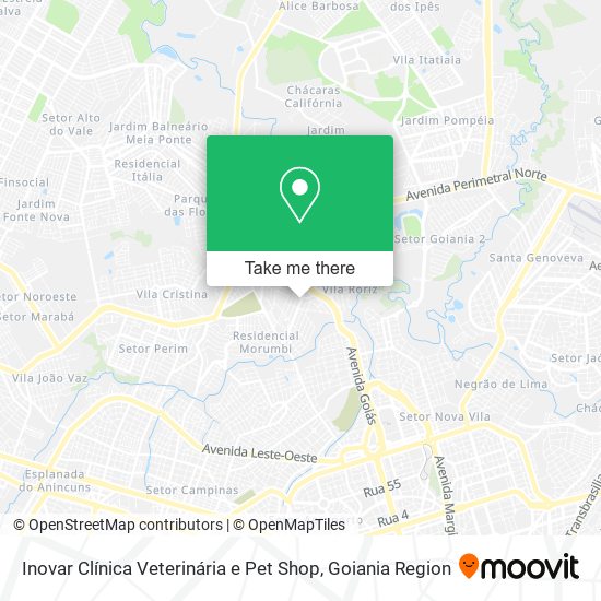 Mapa Inovar Clínica Veterinária e Pet Shop