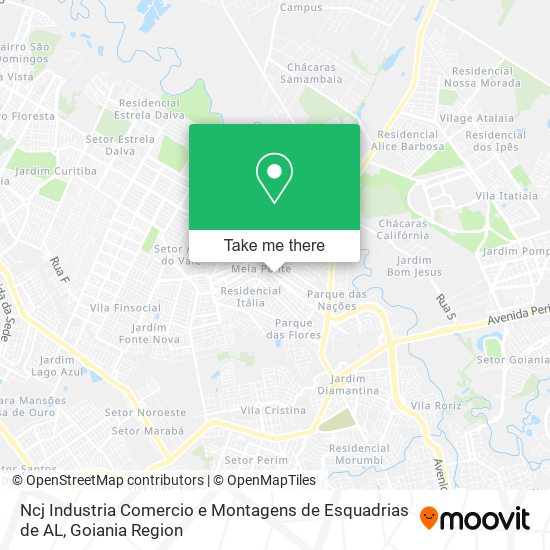 Ncj Industria Comercio e Montagens de Esquadrias de AL map