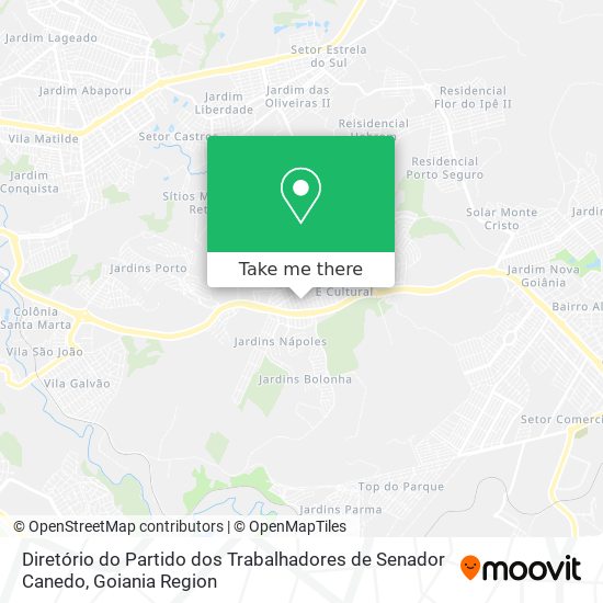 Diretório do Partido dos Trabalhadores de Senador Canedo map