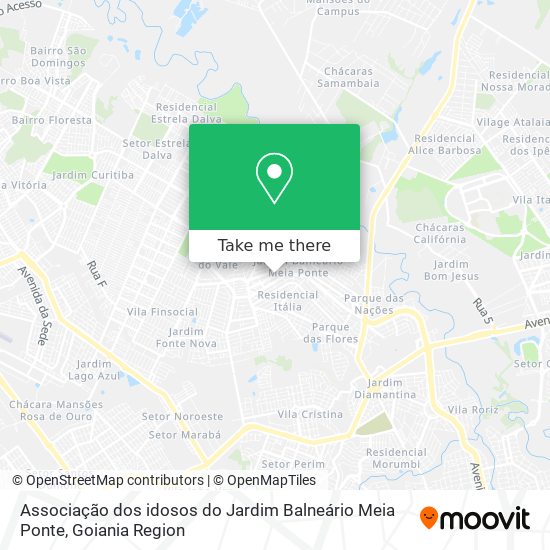 Mapa Associação dos idosos do Jardim Balneário Meia Ponte