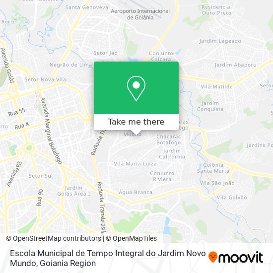 Mapa Escola Municipal de Tempo Integral do Jardim Novo Mundo