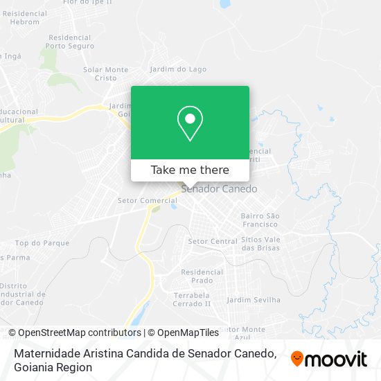 Mapa Maternidade Aristina Candida de Senador Canedo