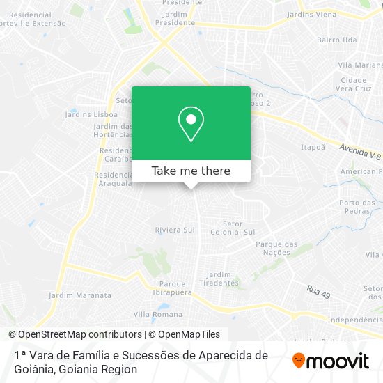 Mapa 1ª Vara de Família e Sucessões de Aparecida de Goiânia