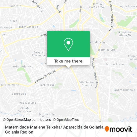 Mapa Maternidade Marlene Teixeira/ Aparecida de Goiânia