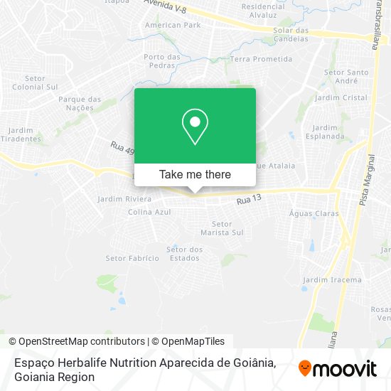 Mapa Espaço Herbalife Nutrition Aparecida de Goiânia