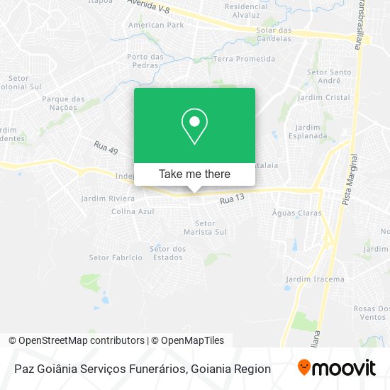 Paz Goiânia Serviços Funerários map