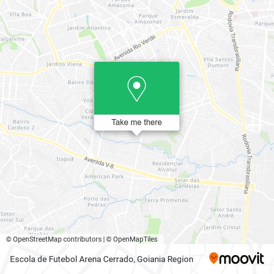 Mapa Escola de Futebol Arena Cerrado