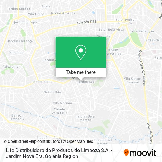 Mapa Life Distribuidora de Produtos de Limpeza S.A. - Jardim Nova Era