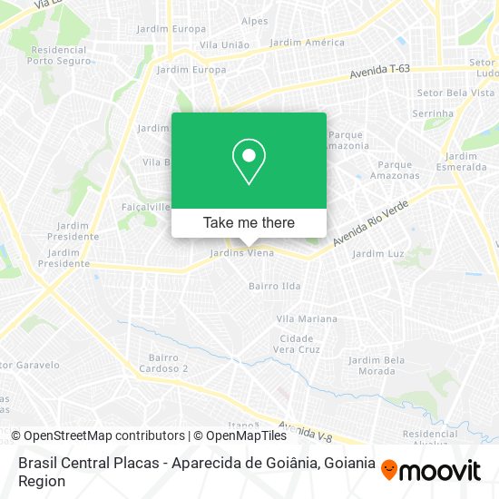 Mapa Brasil Central Placas - Aparecida de Goiânia