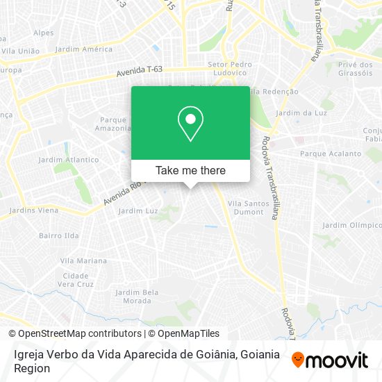 Mapa Igreja Verbo da Vida Aparecida de Goiânia