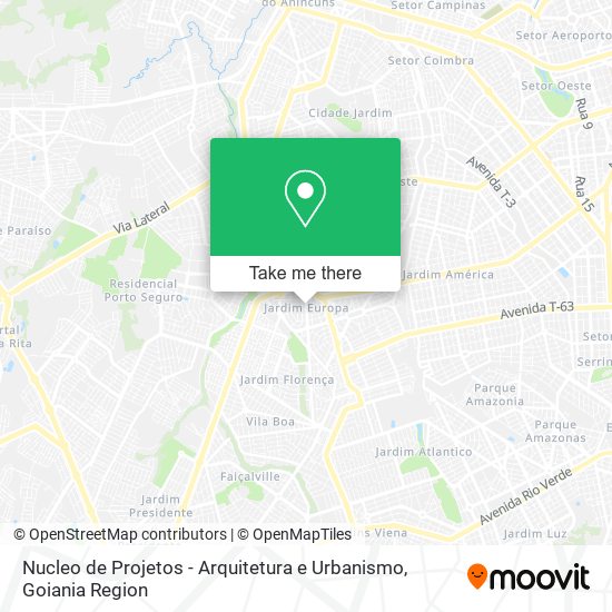 Mapa Nucleo de Projetos - Arquitetura e Urbanismo