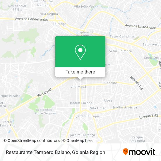 Mapa Restaurante Tempero Baiano