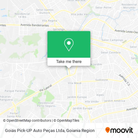 Mapa Goiás Pick-UP Auto Peças Ltda