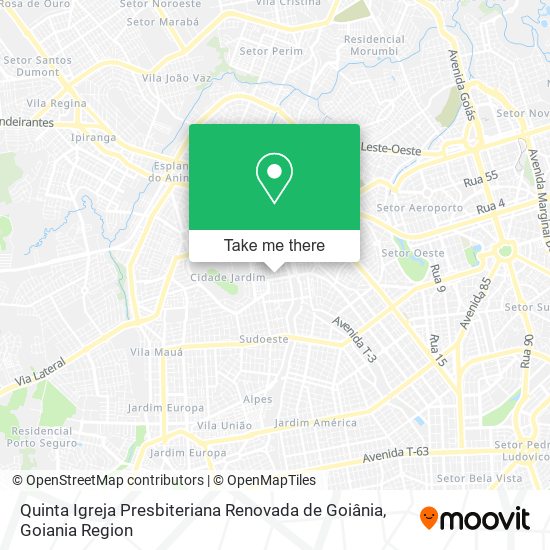 Quinta Igreja Presbiteriana Renovada de Goiânia map