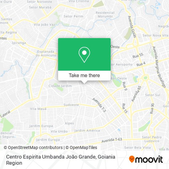 Mapa Centro Espirita Umbanda João Grande
