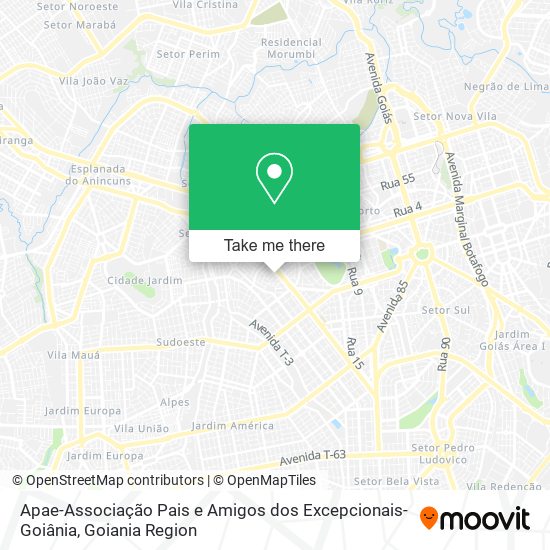 Mapa Apae-Associação Pais e Amigos dos Excepcionais-Goiânia
