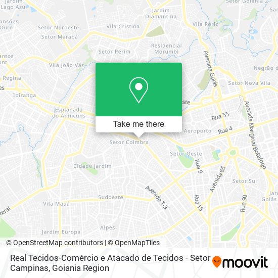 Real Tecidos-Comércio e Atacado de Tecidos - Setor Campinas map