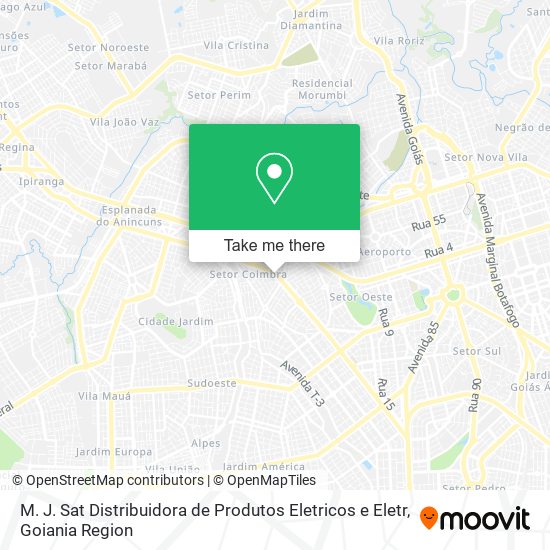 Mapa M. J. Sat Distribuidora de Produtos Eletricos e Eletr