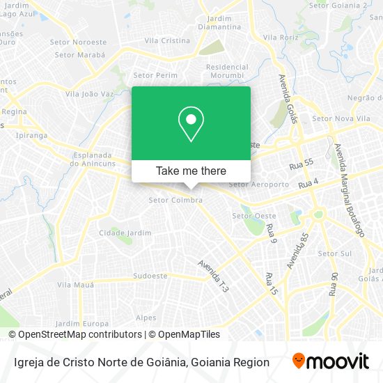 Igreja de Cristo Norte de Goiânia map