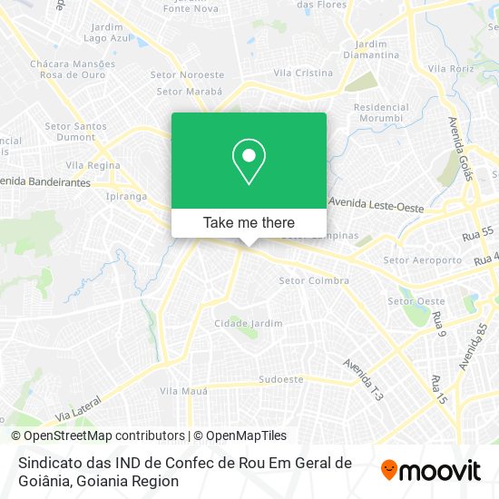 Mapa Sindicato das IND de Confec de Rou Em Geral de Goiânia