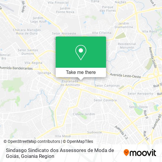 Mapa Sindasgo Sindicato dos Assessores de Moda de Goiás