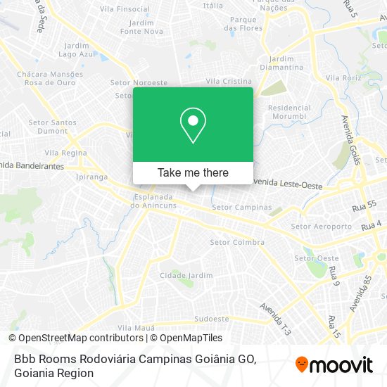 Mapa Bbb Rooms Rodoviária Campinas Goiânia GO