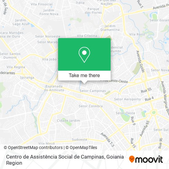 Mapa Centro de Assistência Social de Campinas