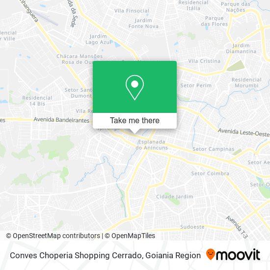 Mapa Conves Choperia Shopping Cerrado