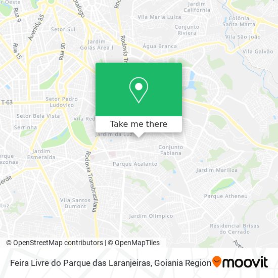 Mapa Feira Livre do Parque das Laranjeiras