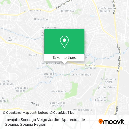 Lavajato Saneago Veiga Jardim Aparecida de Goiânia map