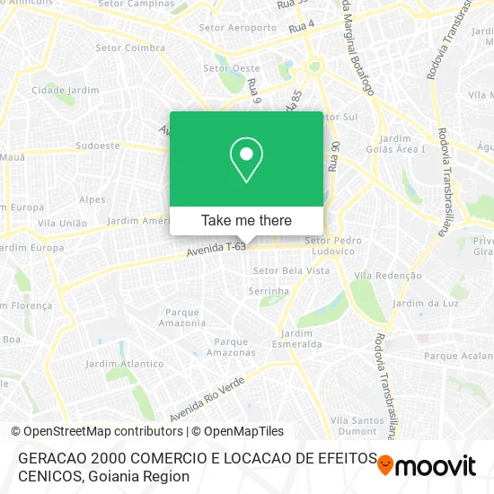 GERACAO 2000 COMERCIO E LOCACAO DE EFEITOS CENICOS map