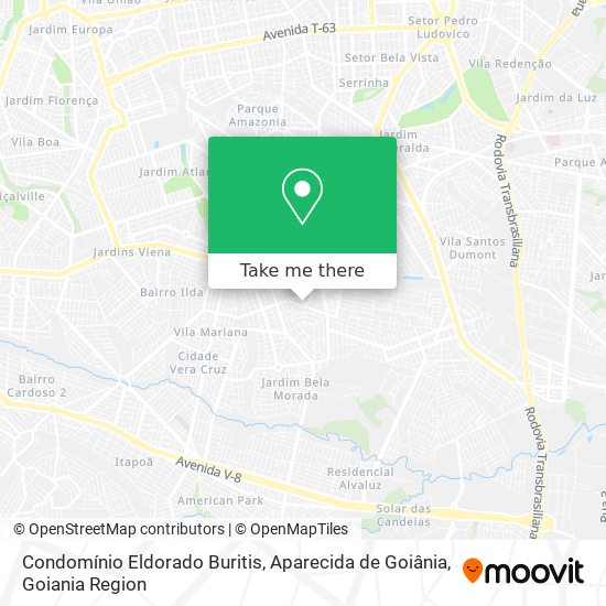 Mapa Condomínio Eldorado Buritis, Aparecida de Goiânia