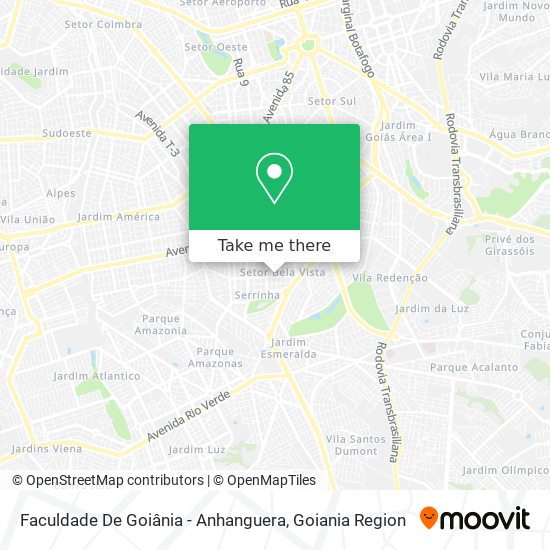 Mapa Faculdade De Goiânia - Anhanguera