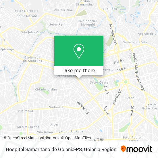 Mapa Hospital Samaritano de Goiânia-PS