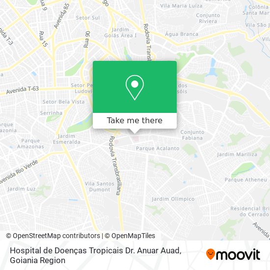 Hospital de Doenças Tropicais Dr. Anuar Auad map