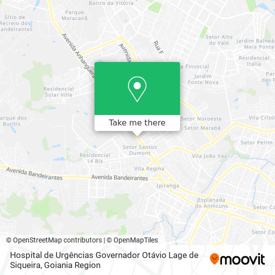Mapa Hospital de Urgências Governador Otávio Lage de Siqueira