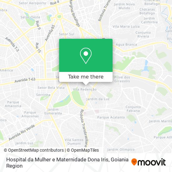 Mapa Hospital da Mulher e Maternidade Dona Iris